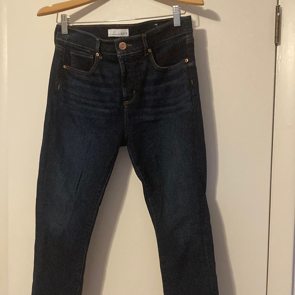 Loft jeans, sustainable style. Darker rinse.